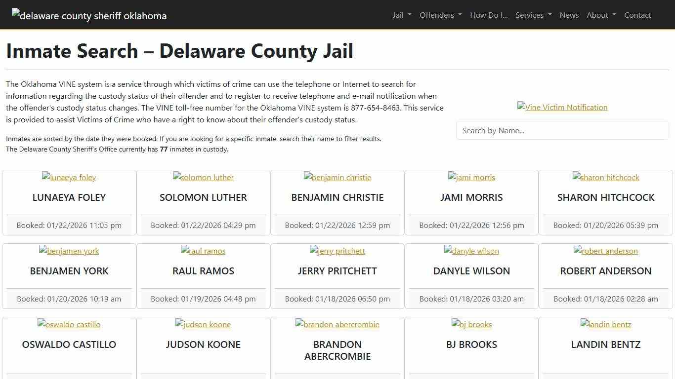 Inmate Search Delaware County Sheriff's Office